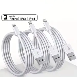 3-Pack Lightning Tpe Fast Charging Cable, Lightning Cord, Original Data Sync Cable, Compatible with iPhone 14 13 12 11 Pro, 1m 1.5m 2m