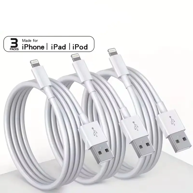 3-Pack Lightning Tpe Fast Charging Cable, Lightning Cord, Original Data Sync Cable, Compatible with iPhone 14 13 12 11 Pro, 1m 1.5m 2m