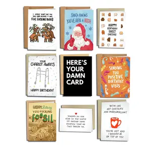 Funny Gift Set for Friends & Family – 9 Pack Funny Greeting Card Bundle for Every Occasion, Snarky Birthday, Christmas & Anniversary Cards, Adult Humor Gag Greeting Card Set, Bulk Funny Cards for Coworkers, Couples & Friends with Envelopes
