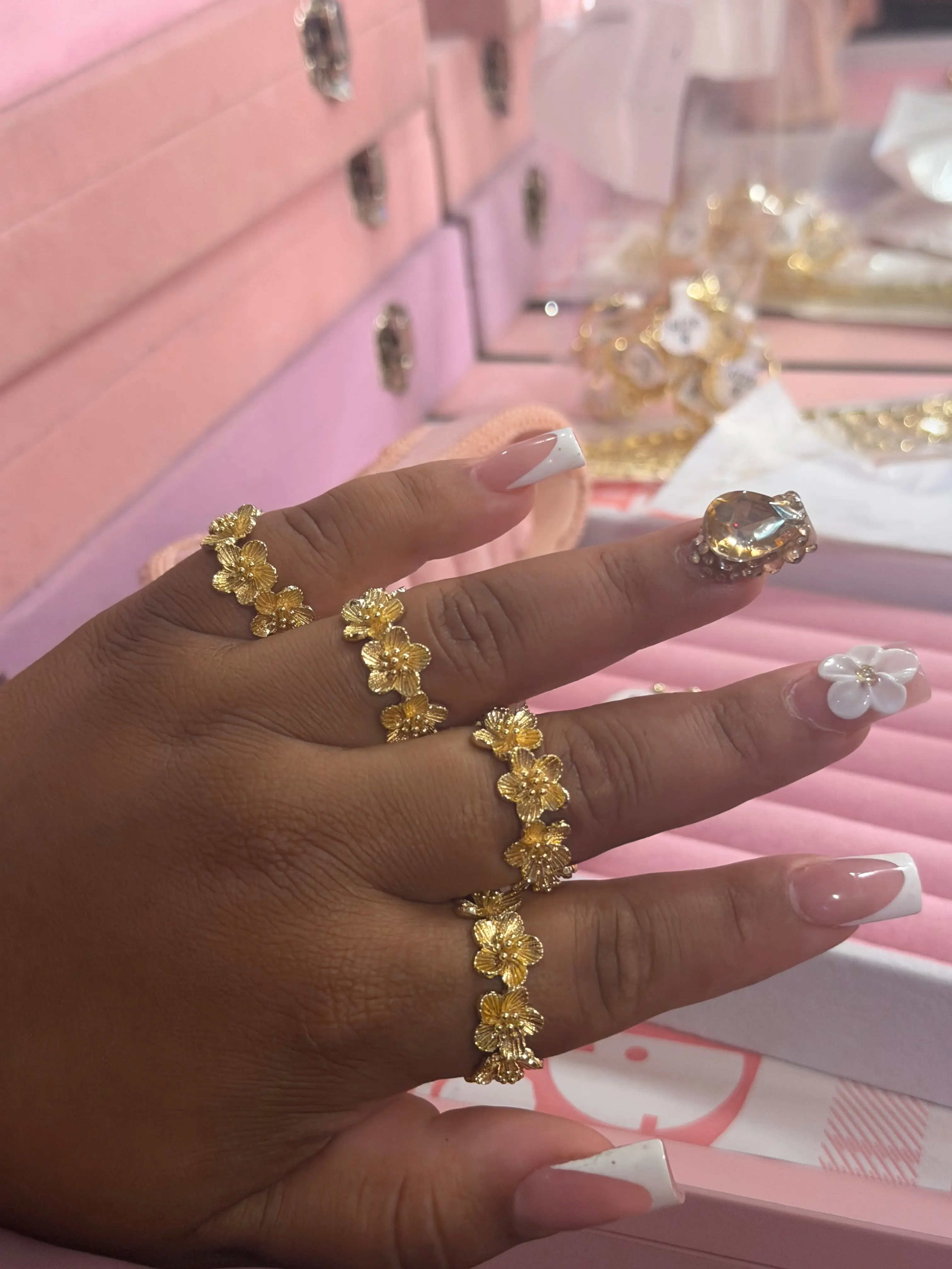 Golden bloom ring