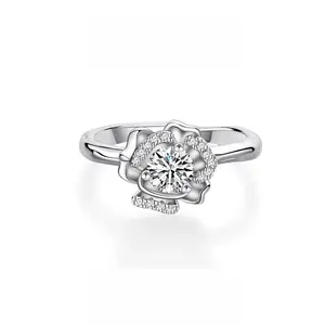 0.3CT Twisted Pave Moissanite Ring Endless Love 925 Sterling Silver Dainty Engagement Promise Ring For Her