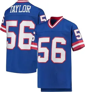 90s #56 Sewing embroidery letters and numbers TAYLRO High quality sportswear Mesh Breathable Big Size S-3XL American football Jersey Blue 1986