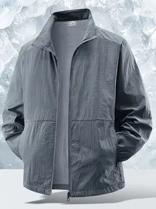 Men’s casual solid-color lightweight vest — 100% nylon; a casual everyday top and minimalist solid-color jacket suitable for daily outings, leisure activities, and summer outdoor sports.