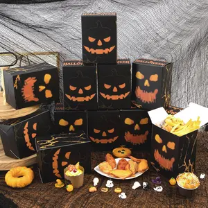 20-Piece Halloween Candy Box Skull & Pumpkin Theme Baking Gift Set Large Halloween Cookie & Candy Storage Box Top Choice for Party Gifts Holiday & Birthday Party Decor Gift Creative Trick-or-Treat Box Packaging