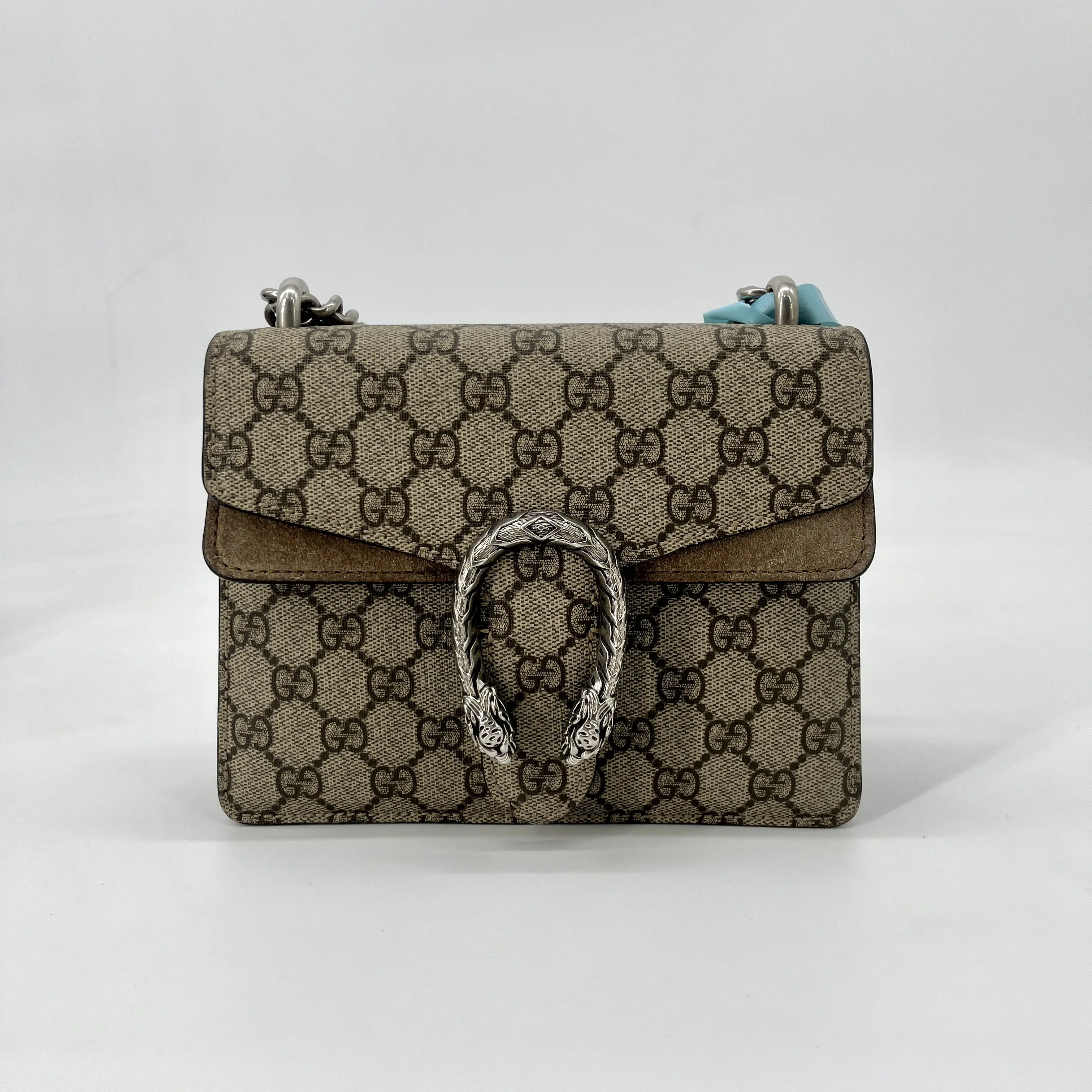 Pre-owned GUCCI canvas Shoulder Bags GG Supreme Monogram Small Dionysus Taupe
