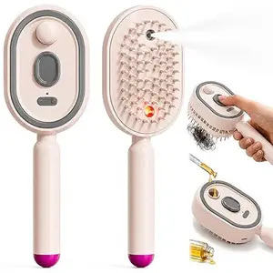 Electric Spray Air Cushion Massage Comb, 3-in-1 Multifunctional Hairbrush-Nano Fine Mist Spray, Red Light Therapy, and Retractable Design, for Hair Care, Scalp Massage, Daily Styling