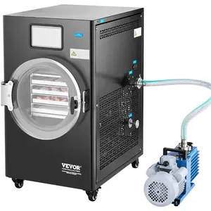 VEVOR Vacuum Freeze Dryer Machine, 8.8-13.2 LBS/Batch Food Freeze Drying Machine with 4-Layer Trays, Vacuum Pump, Adjustable Timer and Temperature Control, for Fruits Vegetables Meat, WhiteVEVOR Super Brand Day