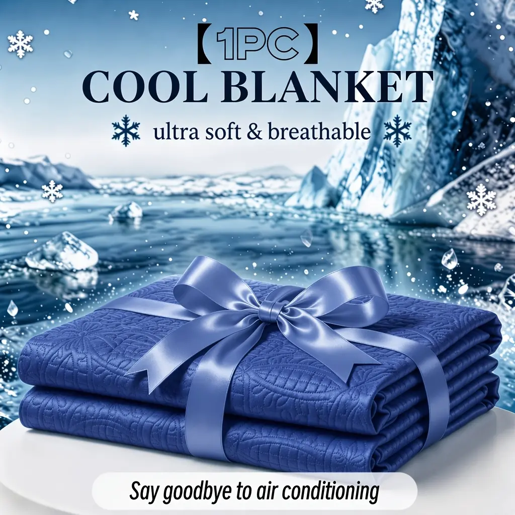 Single-piece Summer Cooling Blanket, Bamboo Fiber Cooling Blanket, Double-Sided Cooling Fabric, Soft Against Skin, Breathable and Smooth