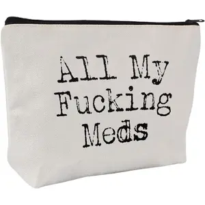 Medication Bag Travel Pill Organiser | Compact Cosmetic First Aid Kit, Perfect Health Gift, Small Cotton Pouch For Meds