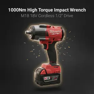 Milwaukee M18 FMTIWF12 1000Nm Cordless Impact Wrench Automotive Electrical Terminal Separator Tool wood plastic Large Capacity metal Hand Toolbox nail bolt hex screwdriver Multi-Purpose Ratchet Wrench Set Ratcheting Metric