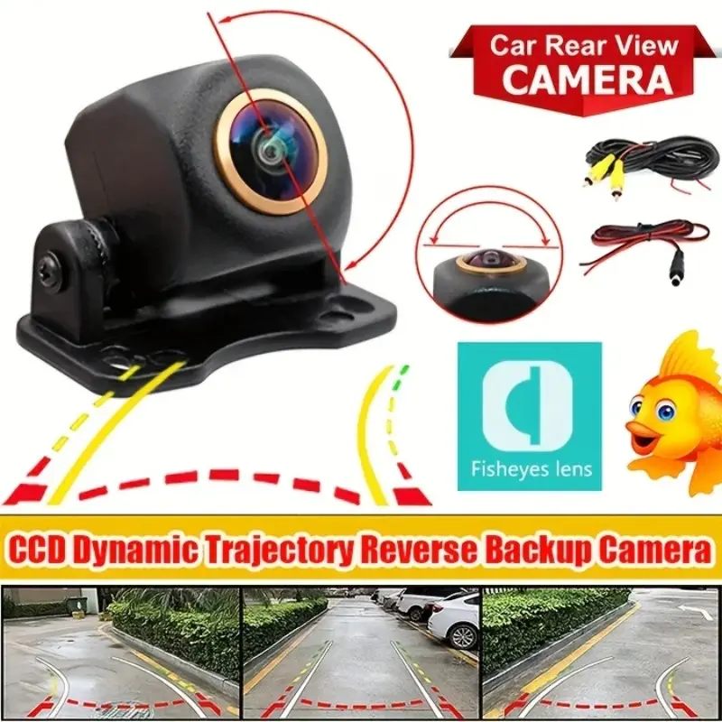 170 Degree Fish Eye Car Camera, Ahd 1080P Dual Mode, Front View Night Vision Waterproof, Universal Fit for All Vehicle Models, Car Dash Cam, Car Dashcam