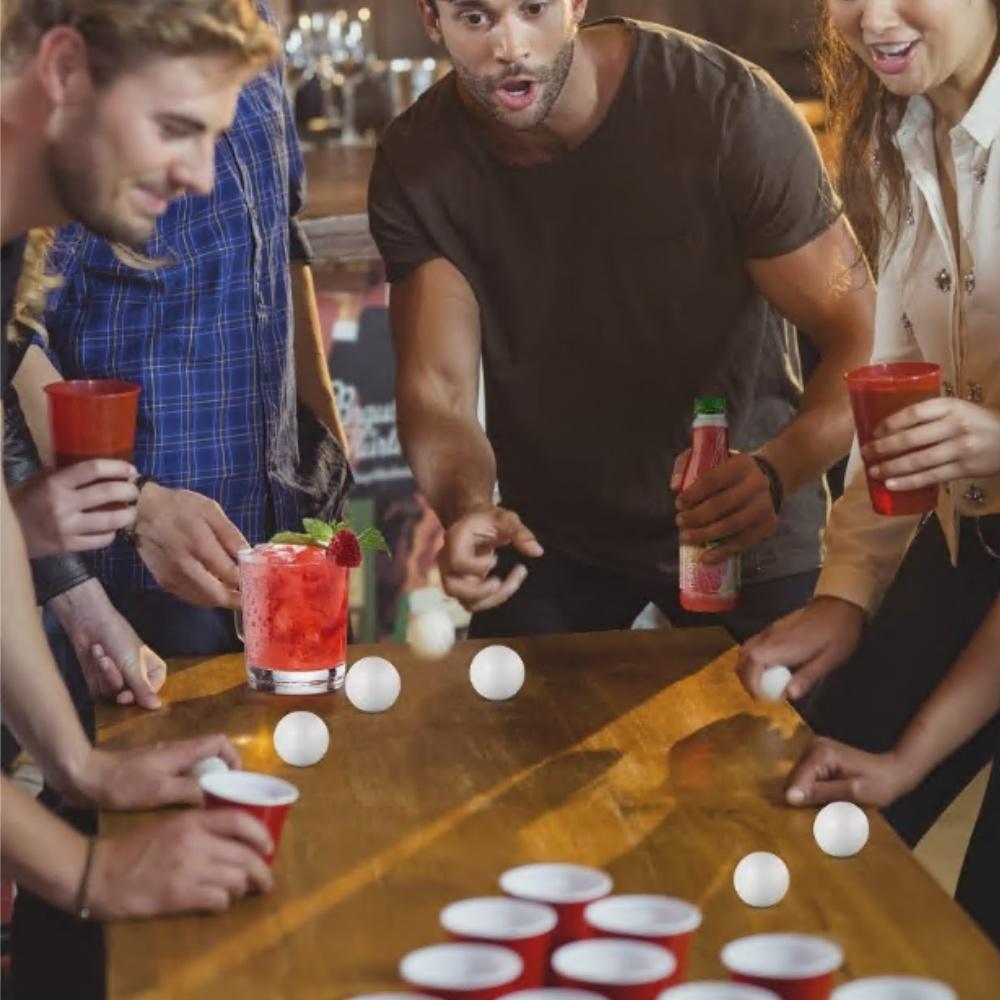 50pcs Fun Beer Ping Pong Balls, Plastic Balls, 40MM Ping Pong Balls, for Arts and Craft, Carnival Pool Games, Party Decoration Pet Toy Family Gatherings