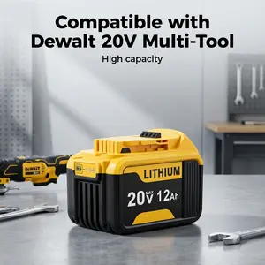 For Dewalt 20V Max Replacement Lithium-Ion Battery, 12Ah, 20V Compatible with 20V Dewalt Cordless Tools: DCB200, DCB201,