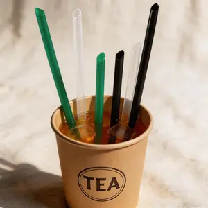 100 Eco-Friendly Disposable Straws, Pack of 100, Ideal for Milk Tea, Coffee, Smoothies, Sharp Tip, Transparent