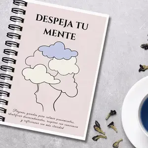 Guided Journal 'clear Your Mind,' Mental Healing Notebook, Calm Thoughts, Identify Triggers, Reflect Clearly, Ideal for Anxiety and Self-Care