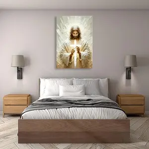 Divine Jesus & Cross Diamond Painting Kit - Minimalist Holy Print, DIY Full Drill Rhinestone Art, Wall Decor for Home & Church