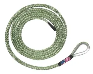 BILLET4X4 U.S. Made OD Green AMSTEEL Blue PLOW Rope 1/4 inch x 10 ft (9,200 lb Strength) (4X4 Vehicle Recovery)