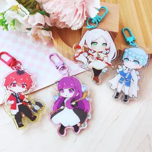 Beyond Journey - Frieren, Himmel, Fern, Stark - Chibi Anime Acrylic Keychain Charm - Unique Keychains for Personal Style, Cute Keychains for Bags and Keys, Durable, Lightweight and Perfect for Personal Style, Collecting and Gifting