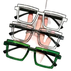 Candy Colored Block Transparent Lens Glasses for Men & Women Y2K Glasses