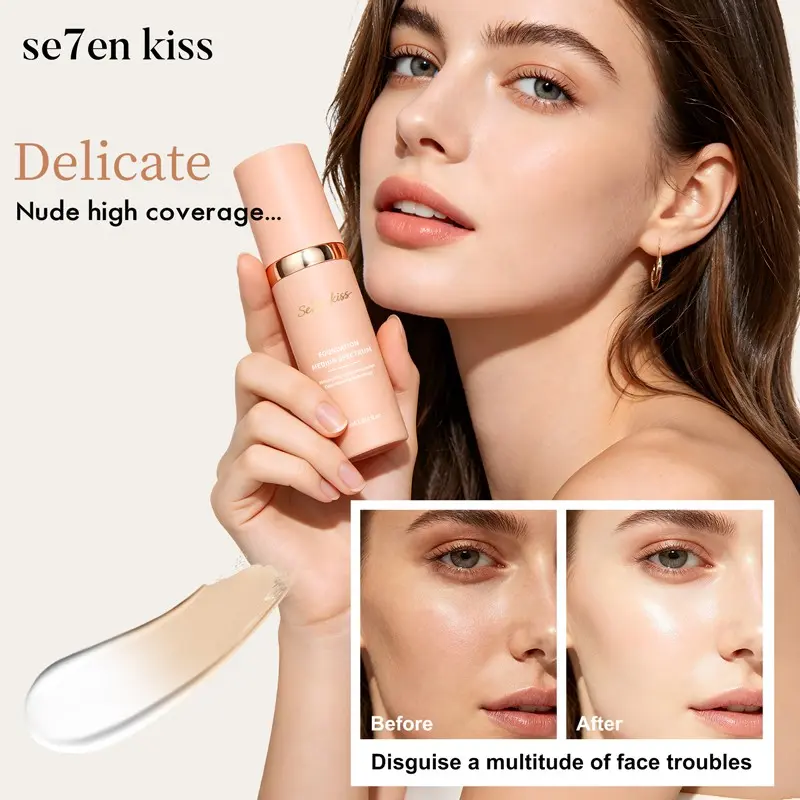 Color Changing Foundation, Nude Makeup Matching Your Skin Tone, Long Lasting 16h Full Coverage, Flawless Skin Finish, Suitable for All Skin Types, Perfect Cover Bb Cream, Cosmetics Products