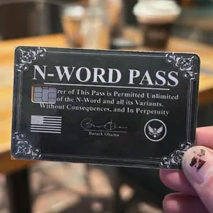 (2 Pack) Funny N-Word Pass Debit Card Skin High-Quality Vinyl Card Decal Credit Card Cover Scratch-Resistant Water-Resistant Everyday Accessories
