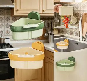 Sink Corner Food Strainer with Suction Cup | Kitchen Sink Waste Basket