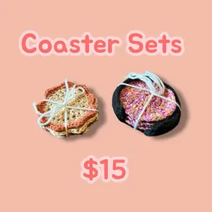 Crocheted Coaster Set for Car or Home -Coaster Sets - Decorative and Practical for Your Needs
