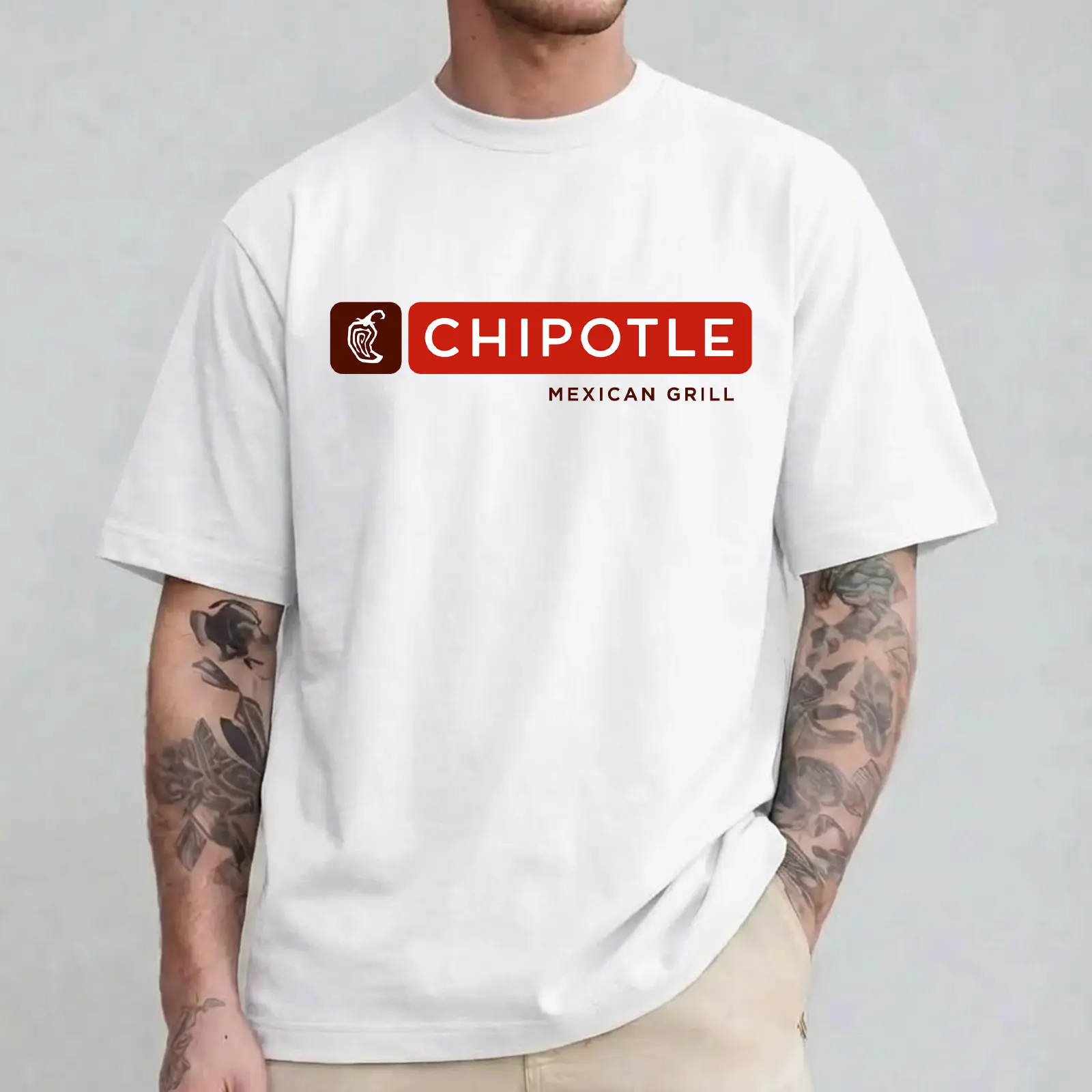 Chipotle Mexican Grill Logo Graphic Tee, Minimal Fast Food Burrito Shirt, Casual Restaurant Lover Gift for Men Women