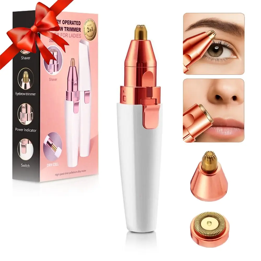 2-in-1 Facial & Eyebrow Trimmer, Electric Eyebrow Shaver, Lip & Face & Full Body Hair Removal Tool, Electric Shaver for Women, Eyebrow & Epilator Hair Remover, Eyebrow Shaping Tool, Brow Shaper, Eyebrow Products