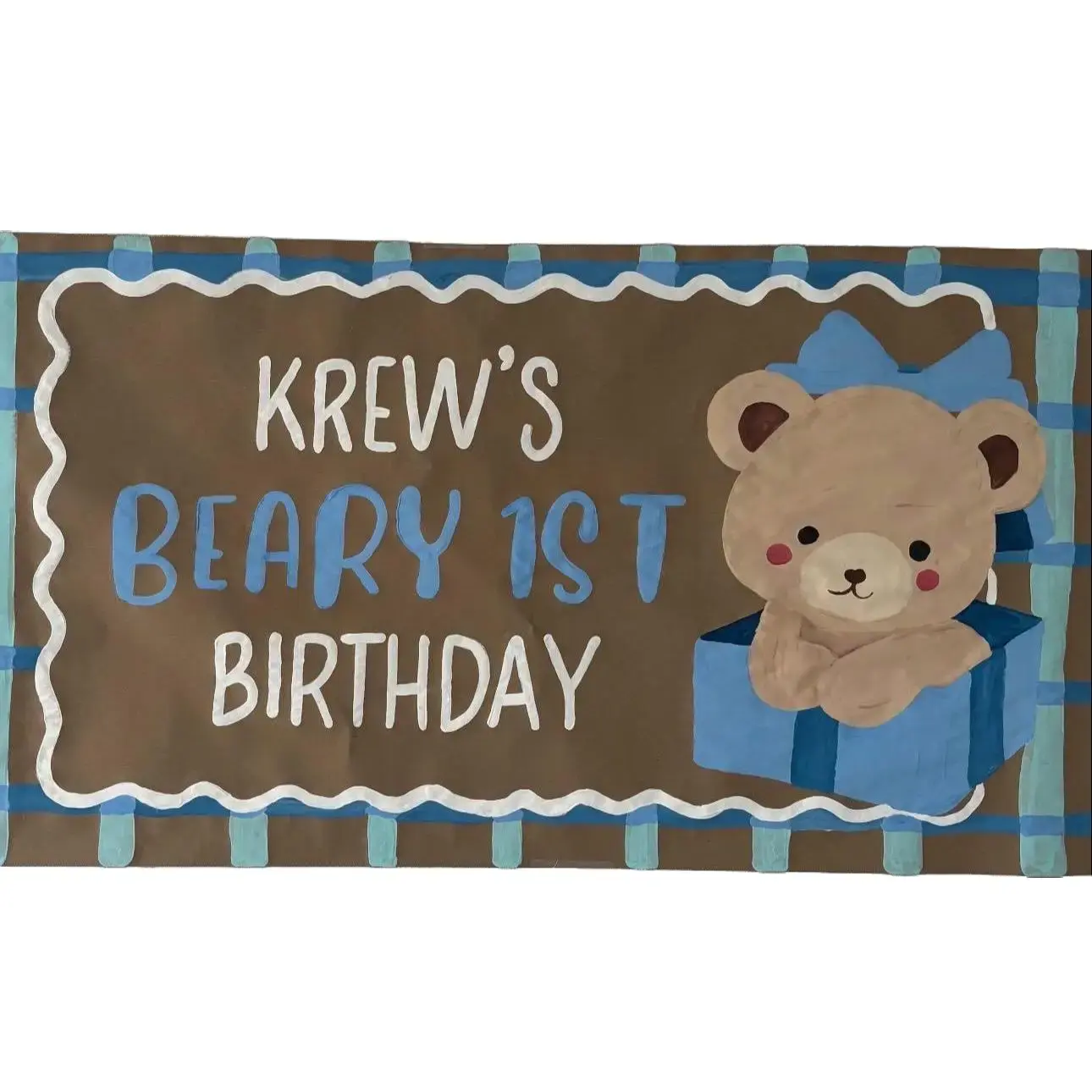 Boy First Birthday Banner Theme Custom Hand-painted Banner