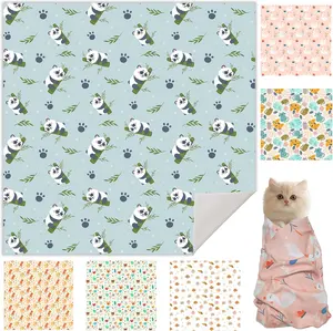 27.6"   Wrap,  Wrap for  Nails, Self-Adherent Fabric Wrap for Cats,  Burrito Wrap Anti-Scratch, Anti-Escape, Multifunctional Swaddle Wrap Pet Tool (Panda, X Large)