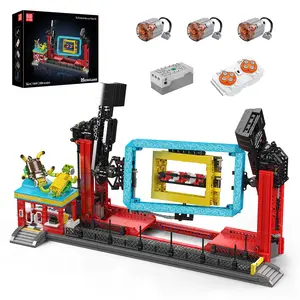 Mould King 11019 Waves Rolling Roller Coaster Swing Building Block Toy Amusement Remote Control