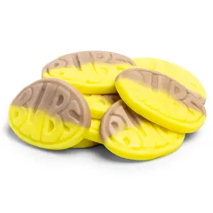 Bubs Swedish Candy - Banana Toffee Foam Ovals - 1/2 LB - Vegan BonBon - Sweet, Snack Caramel Candies Caramel Candies swedish candy swedish  candy candy  jar