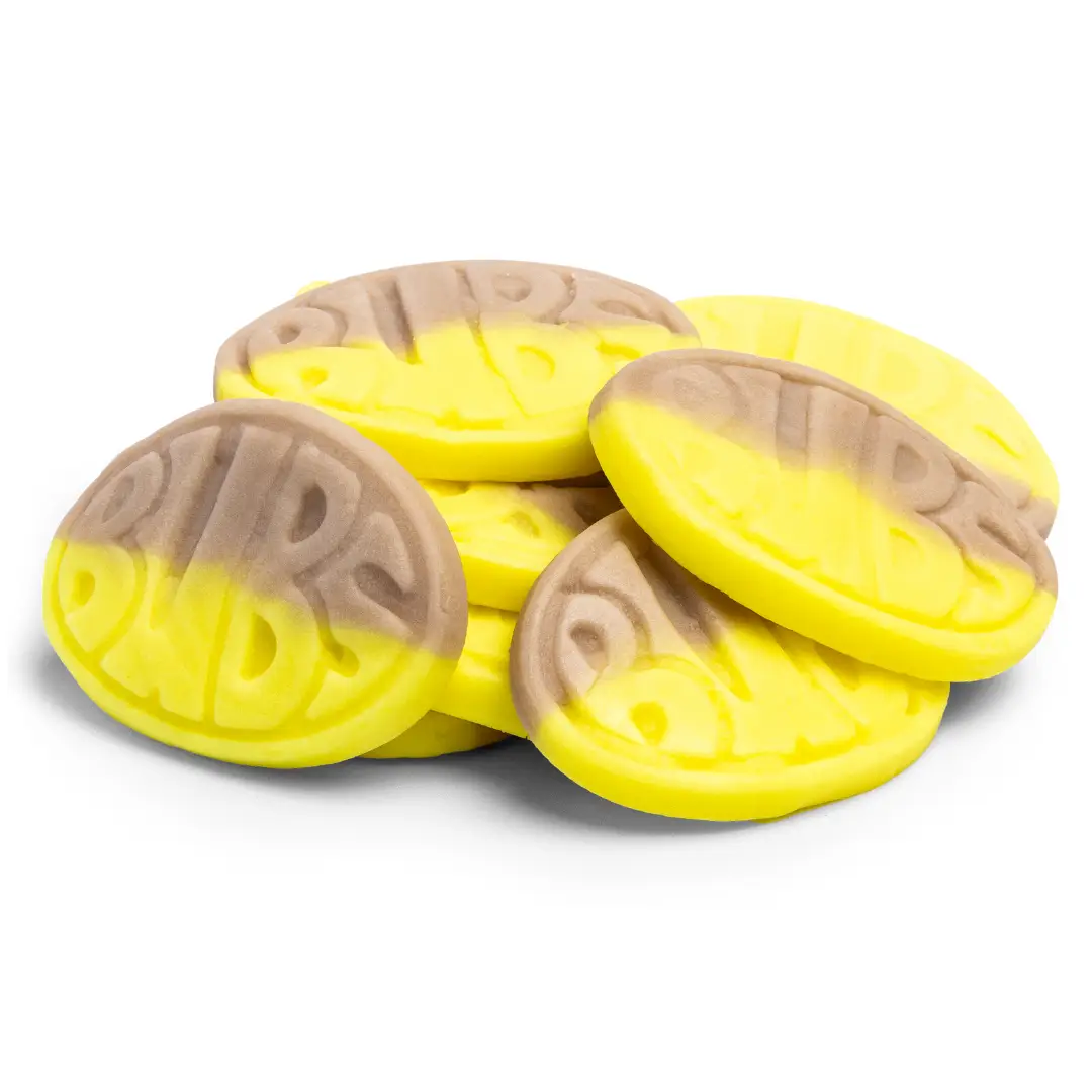 Bubs Swedish Candy - Banana Toffee Foam Ovals - 1/2 LB - Vegan BonBon - Sweet, Snack Caramel Candies Caramel Candies swedish candy swedish candy cand