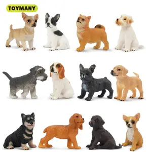 Toymany 12PCS Mini Dog Figurines Toy Set, Realistic Detailed Plastic Puppy Figures Playset, Hand Painted Dogs Animals Toy, Cake Toppers Easter Eggs Christmas Birthday Gift for Kids Toddlers
