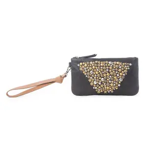 Studded Wash Leather Pouch