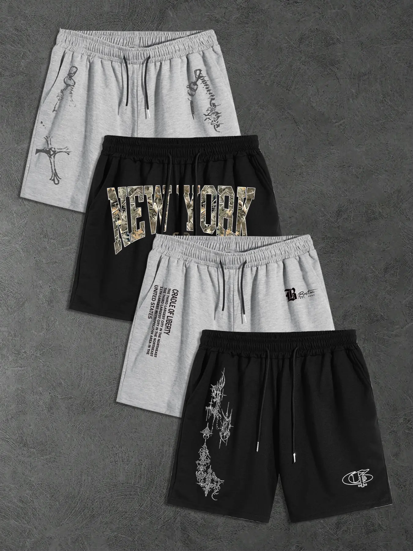 Men's Shorts with Drawstring Pockets, Print, Geometric, Elastic Waist Comfort Fit, Breathable, Activewear, Fashionable Casual Summer Wear, Ideal for Daily Activities