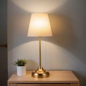 Coolilumi Rechargeable Battery Powered Table Lamp, Wireless LED Table Lamps for Bedroom, Cordless Vintage Bedside Lamps, Home Decor Night Lamp for Living Room, Dinning Room (Bronze)