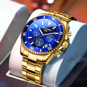 Veadons Mechanical Watch  Men's Luxury Dress Watch, Green Dial, Suitable for Parties, Daily Wear & Decoration,Unidirectional rotating timing ring，  Waterproof Luminous Large Dial Boss Wristwatch summer business trendy choice class  watch