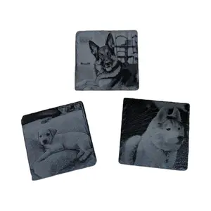 Custom Engraved slate coasters with a picture of your fur baby!