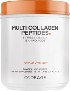 Multi Collagen Protein Powder Peptides – Hydrolyzed Collagen for Women and Men – Grass Fed Bone Broth Collagen Supplement – Type 1 2 3 5 and 10 – Non GMO Unflavored – 20 oz 2 Month Supply
