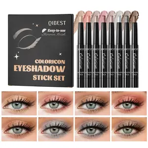 8Pcs Shimmer Eyeshadow Stick Aegyo Sal Highlighter Eye Brightening