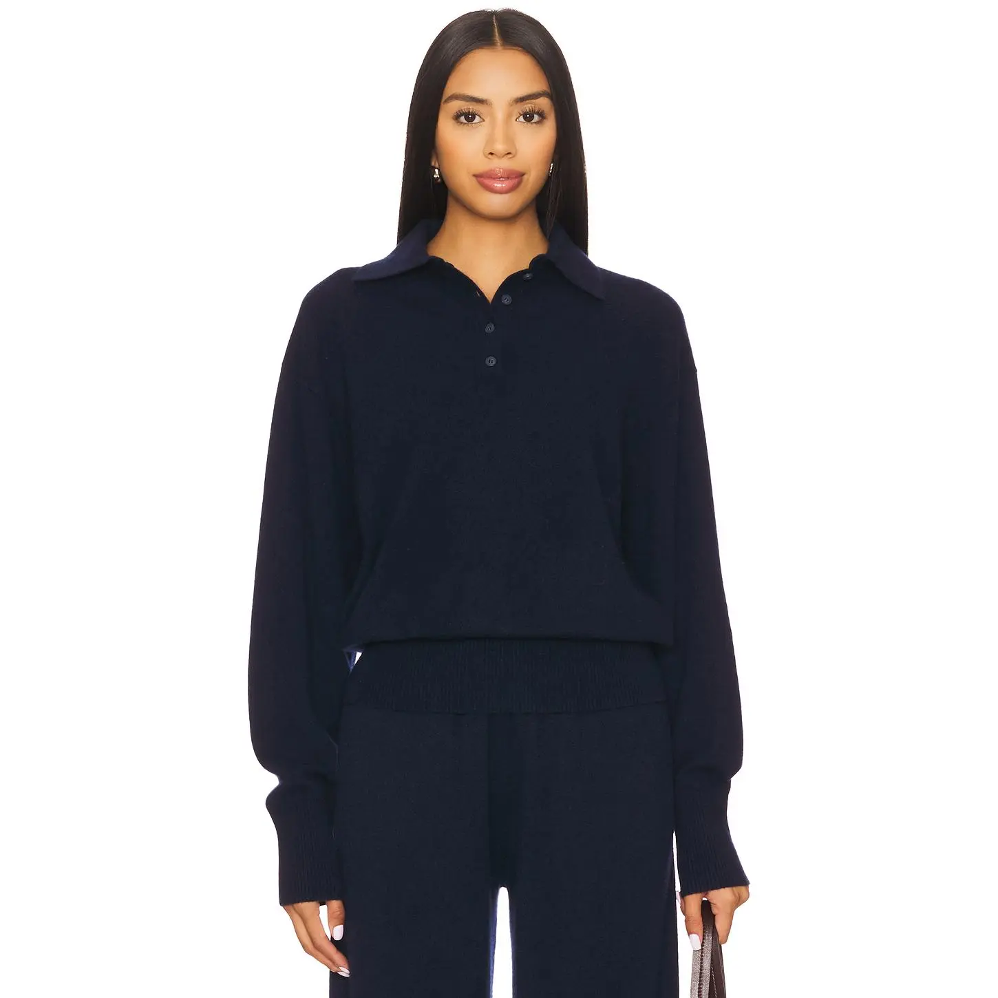 EAVES Hansen Wool Cashmere Sweater in Navy EAVES Hansen Wool Cashmere Sweater in Navy