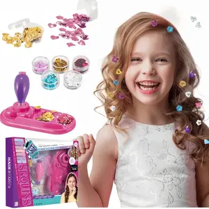 Girls' Hair Gem Stamper Kit, Bling Hair Jewel Stamper for Ages 6+, Hair Bedazzler & Bling Sequins, Random Colors/details, Reusable Design