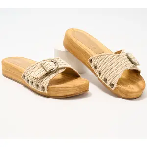 Seychelles Wooden Bottom Slide Sandals - Isla