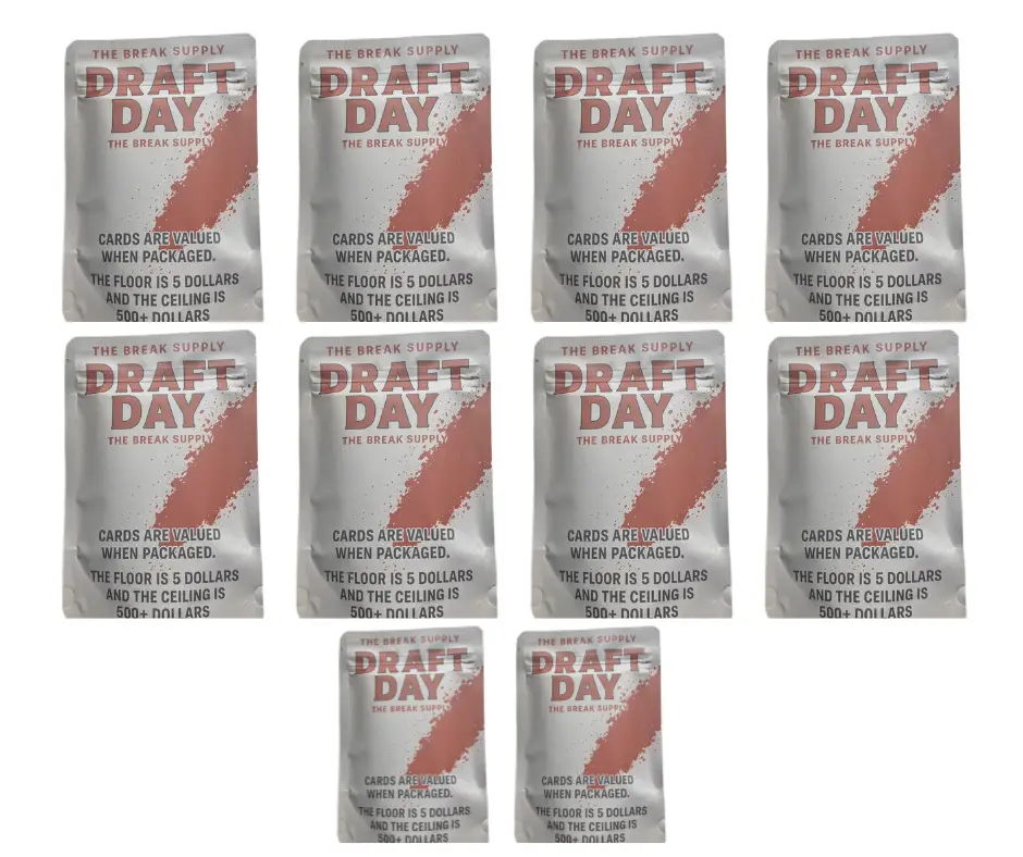10 Draft Day Break + Panini Sports Trading Card Pack