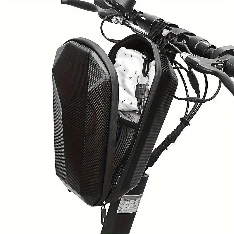 Waterproof Hard Shell Scooter Bag with Textured Finish - Universal Mount for Electric Scooters & Folding Bikes, All-Weather Storage & Versatile Use