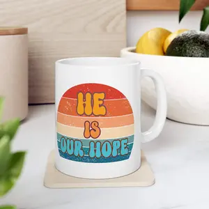 Mugs, Christian mugs, He is our hope mug, bible verse gifts, bible verse mugs, cute coffee gifts, coffee lovers