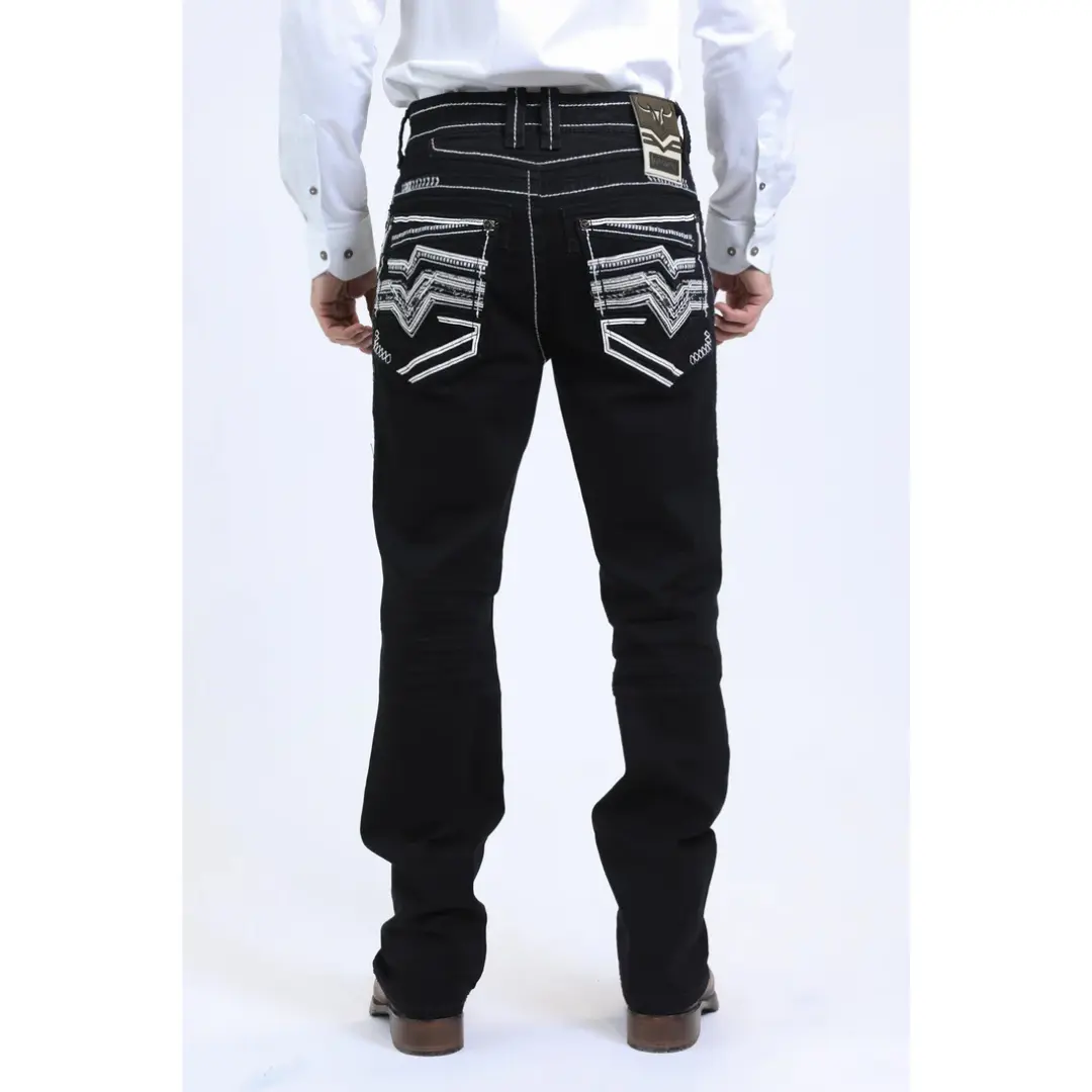 Platini Holt Men's Black Slim Boot Cut Jeans