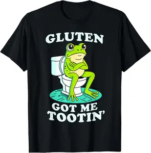 100% Cotton  Unisex Gluten Free Shirt Gluten Got Me Tootin Gluten Intolerant T-Shirt